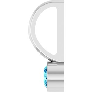 14K White Gold Natural Blue Zircon Charm/Pendant – image 3