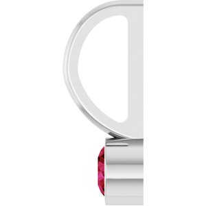 14K White Gold Natural Ruby Charm/Pendant – image 3