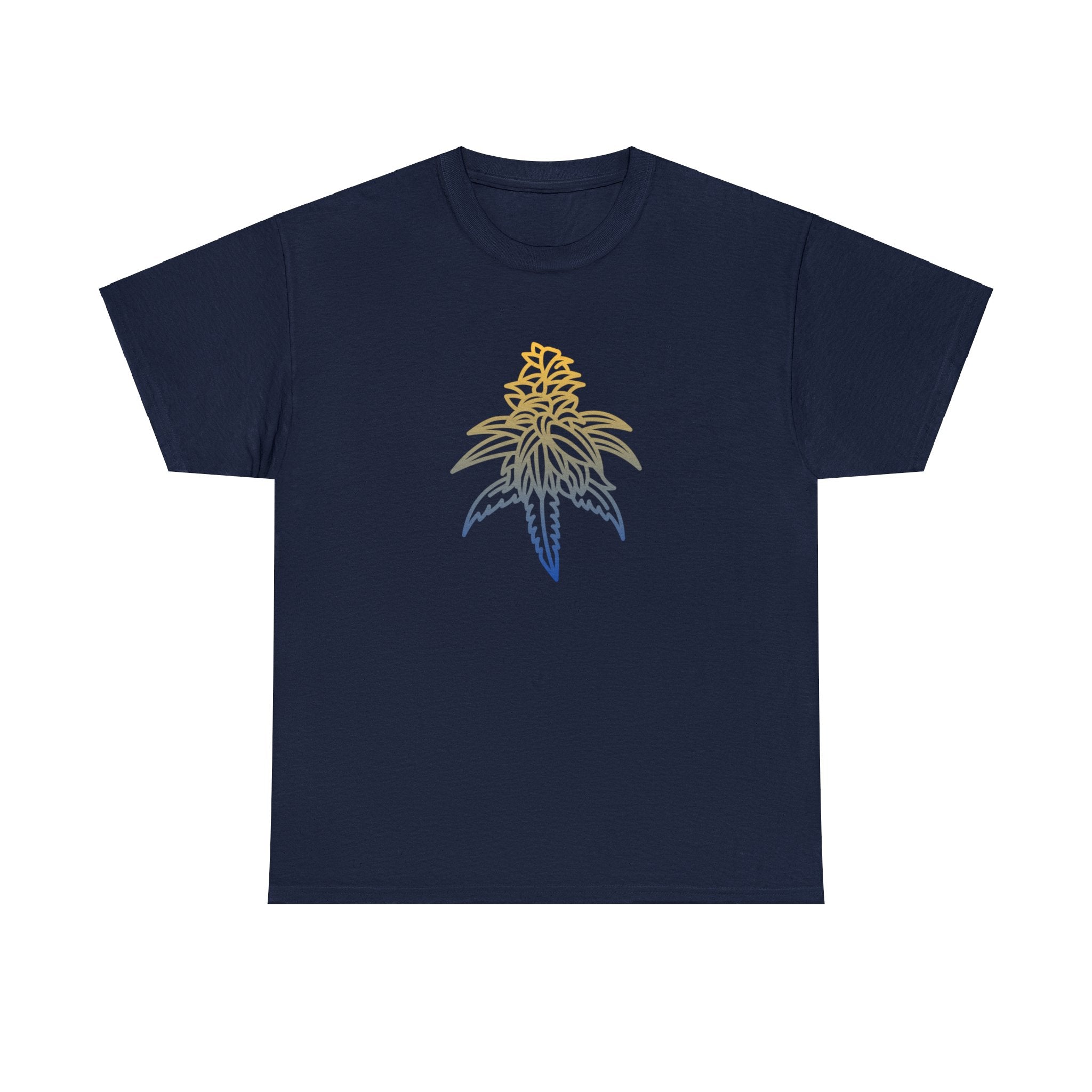 Golden Goat Cannabis Leaf Unisex Heavy Cotton Tee