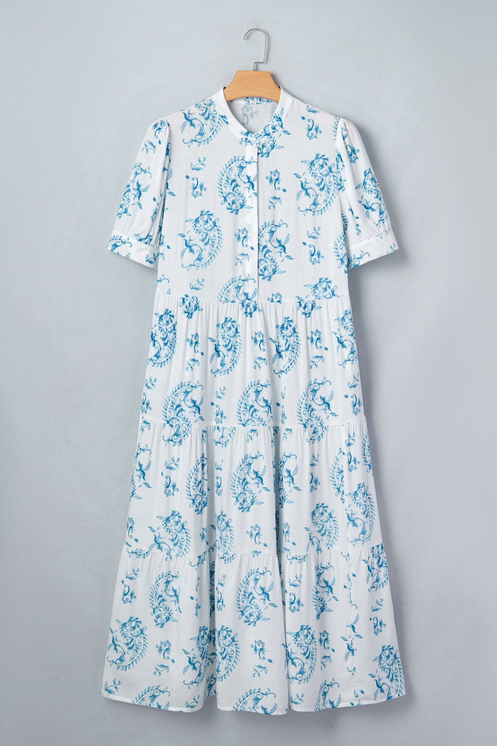 Plus Size Floral Paisley Tiered Maxi Dress