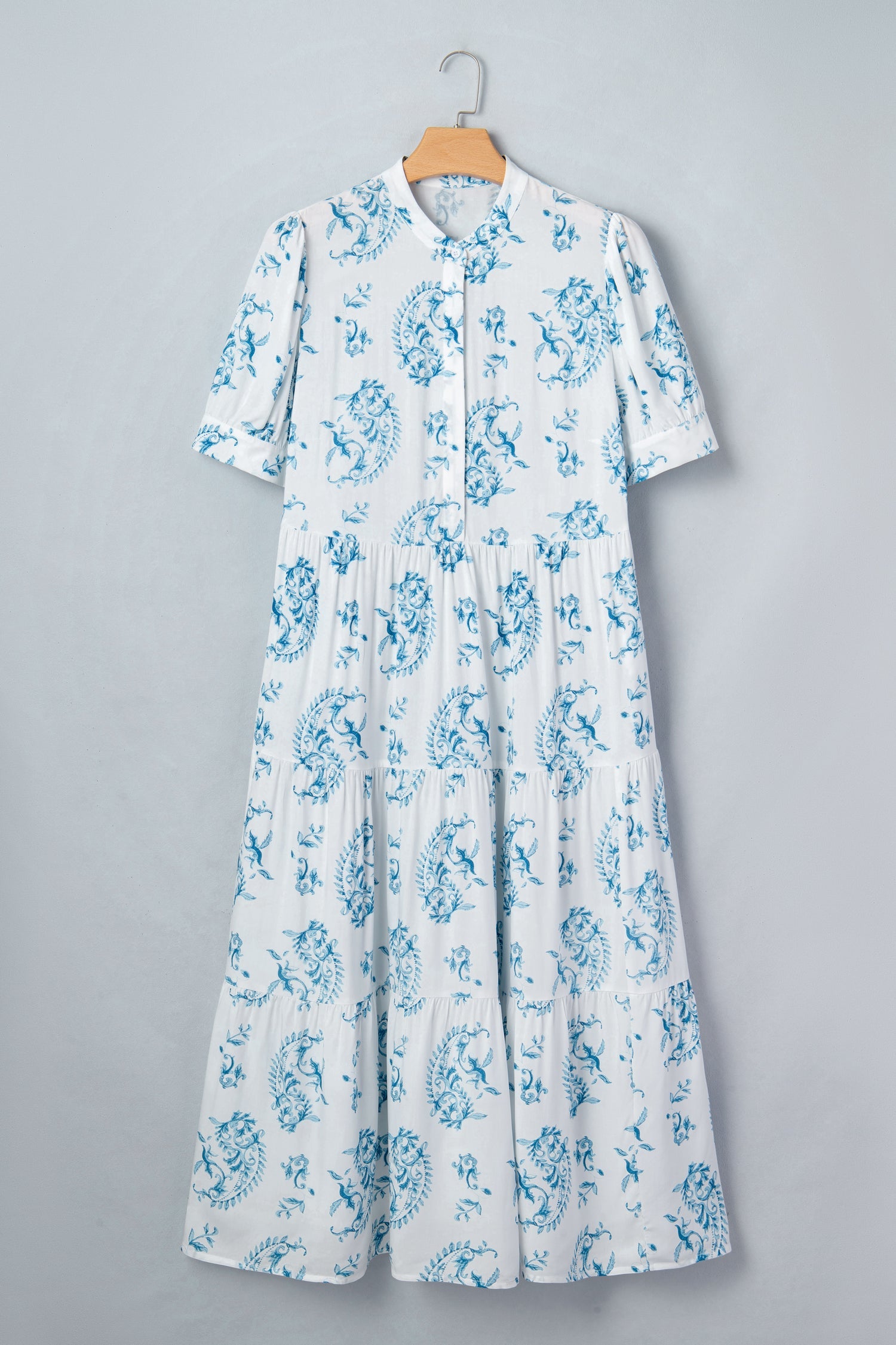 Plus Size Floral Paisley Tiered Maxi Dress
