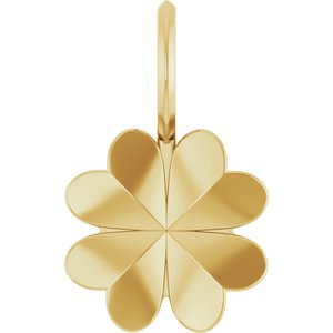 18K Yellow Gold-Plated Sterling Silver Four-Leaf Clover Charm/Pendant