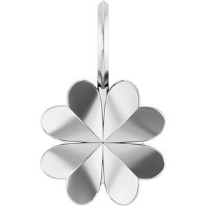 14K White Gold Four-Leaf Clover Charm/Pendant
