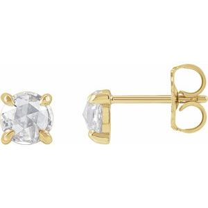 14K Yellow Gold 1/2 CTW Rose-Cut Natural Diamond Stud Earrings