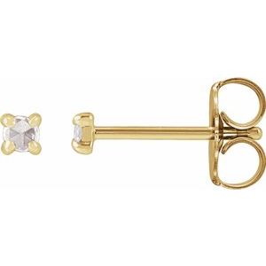14K Yellow Gold .05 CTW Rose-Cut Natural Diamond Stud Earrings
