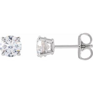 Sterling Silver 1 CTW Lab-Grown Diamond Earrings