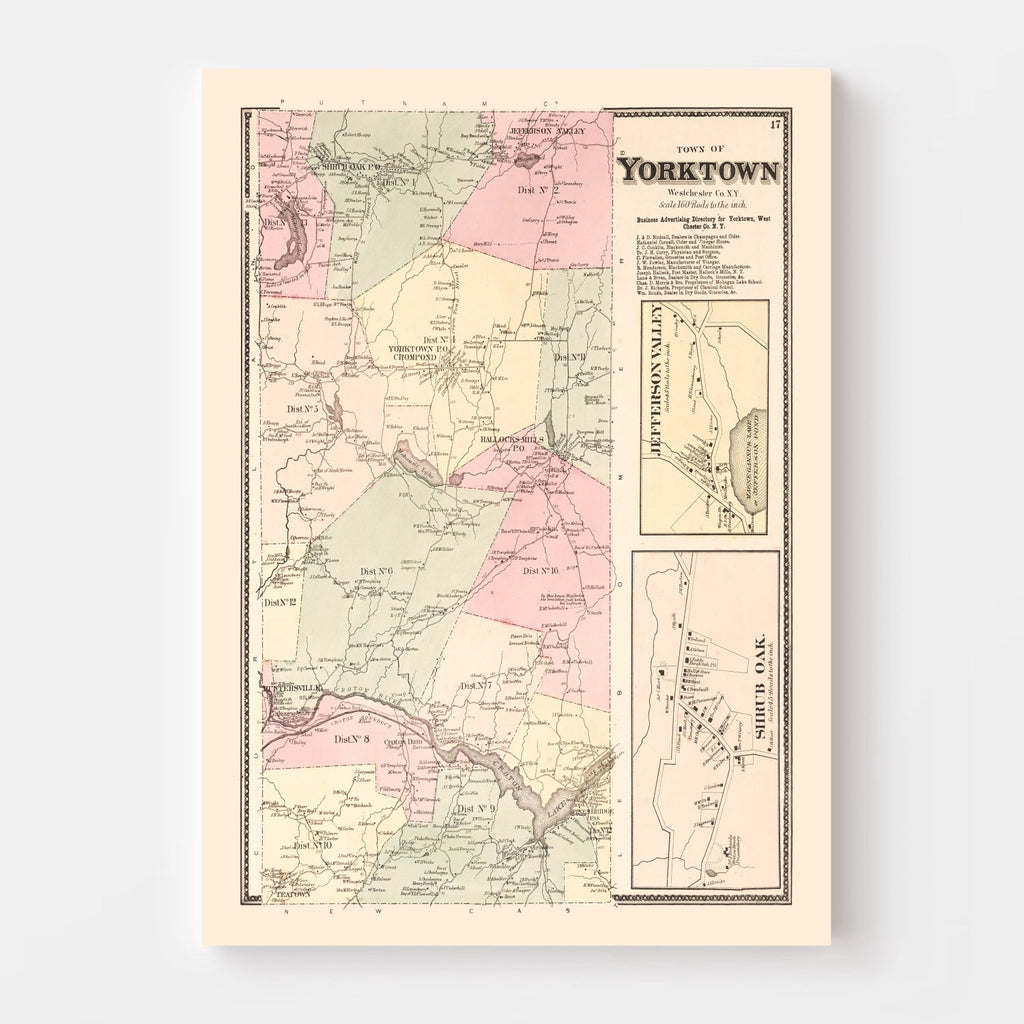 Vintage Map of Jefferson Valley, New York 1867