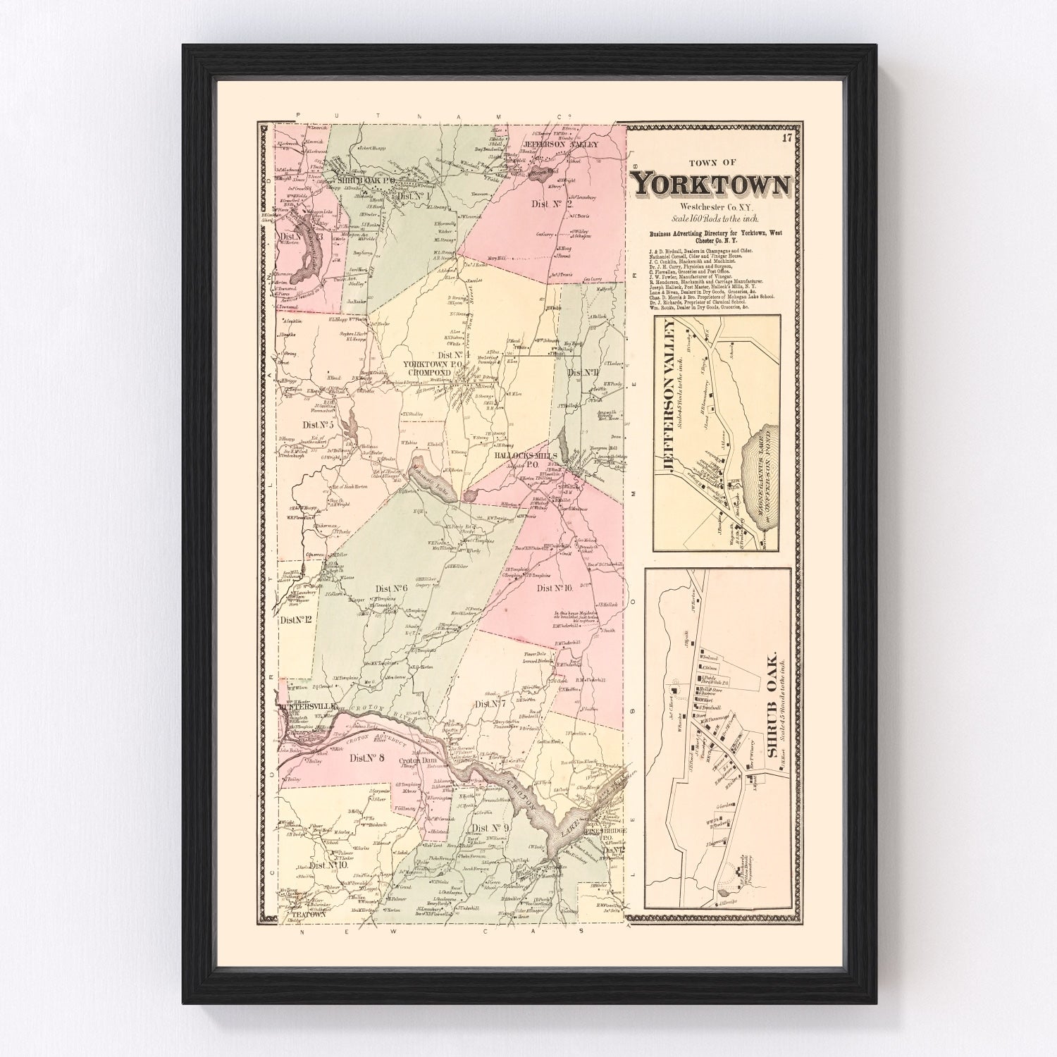 Vintage Map of Jefferson Valley, New York 1867