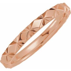 10K Rose 2.5 mm Diamond Faceted Band Size 13.5
