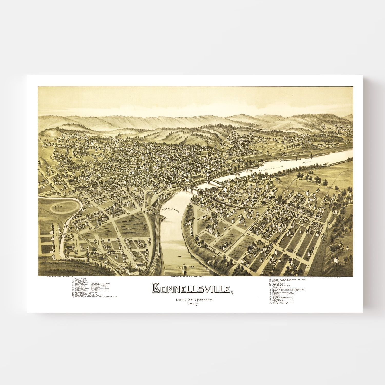 Vintage Map of Connellsville, Pennsylvania 1897