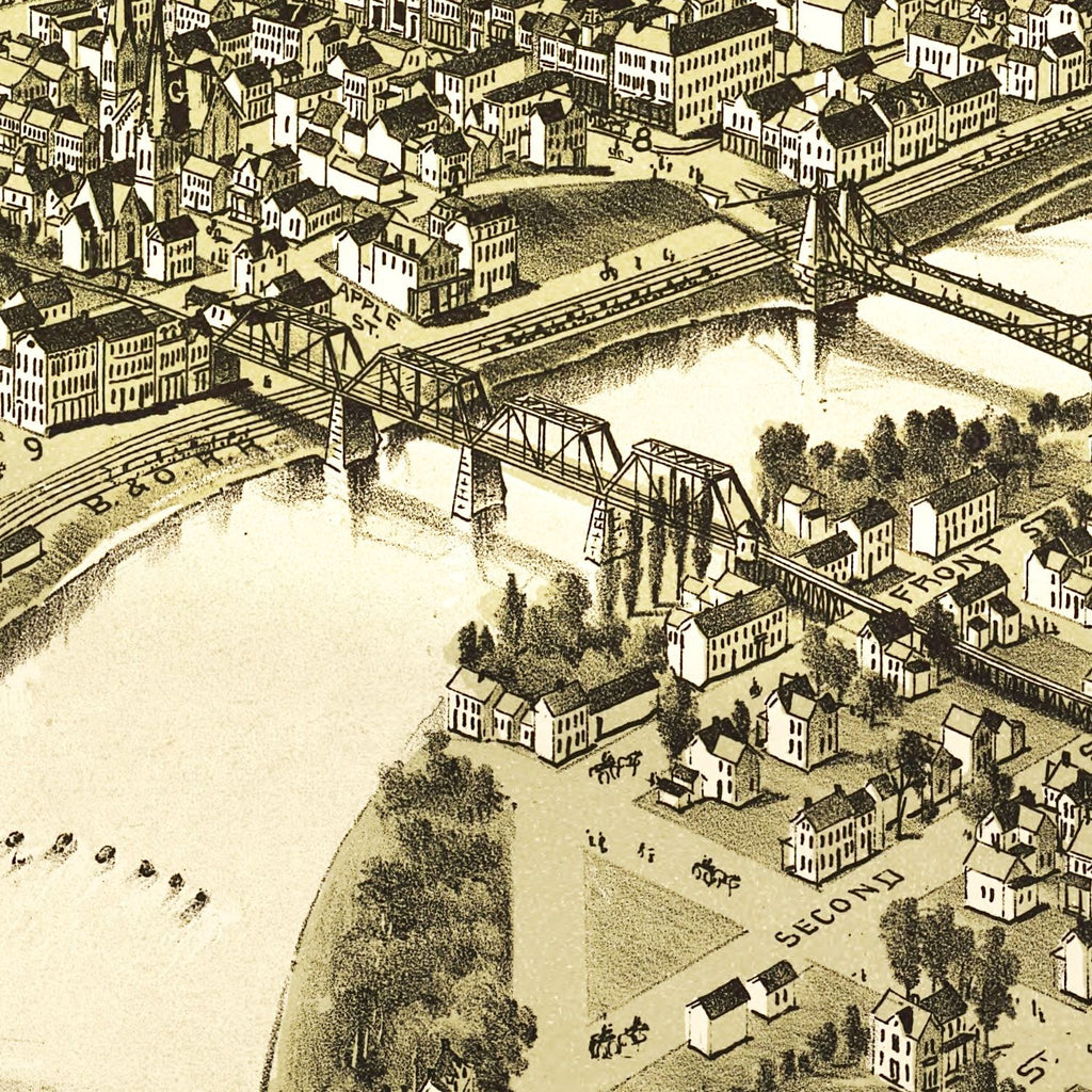 Vintage Map of Connellsville, Pennsylvania 1897