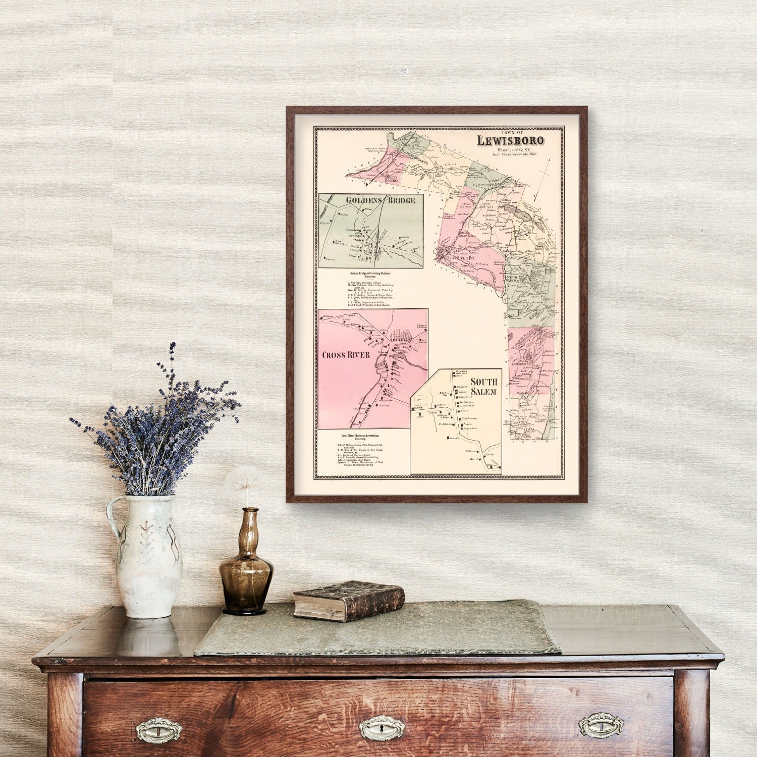 Vintage Map of Golden's Bridge, New York 1867