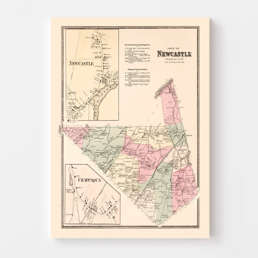 Vintage Map of Newcastle, New York 1867