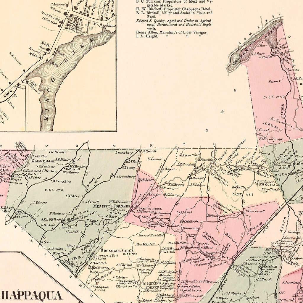 Vintage Map of Newcastle, New York 1867