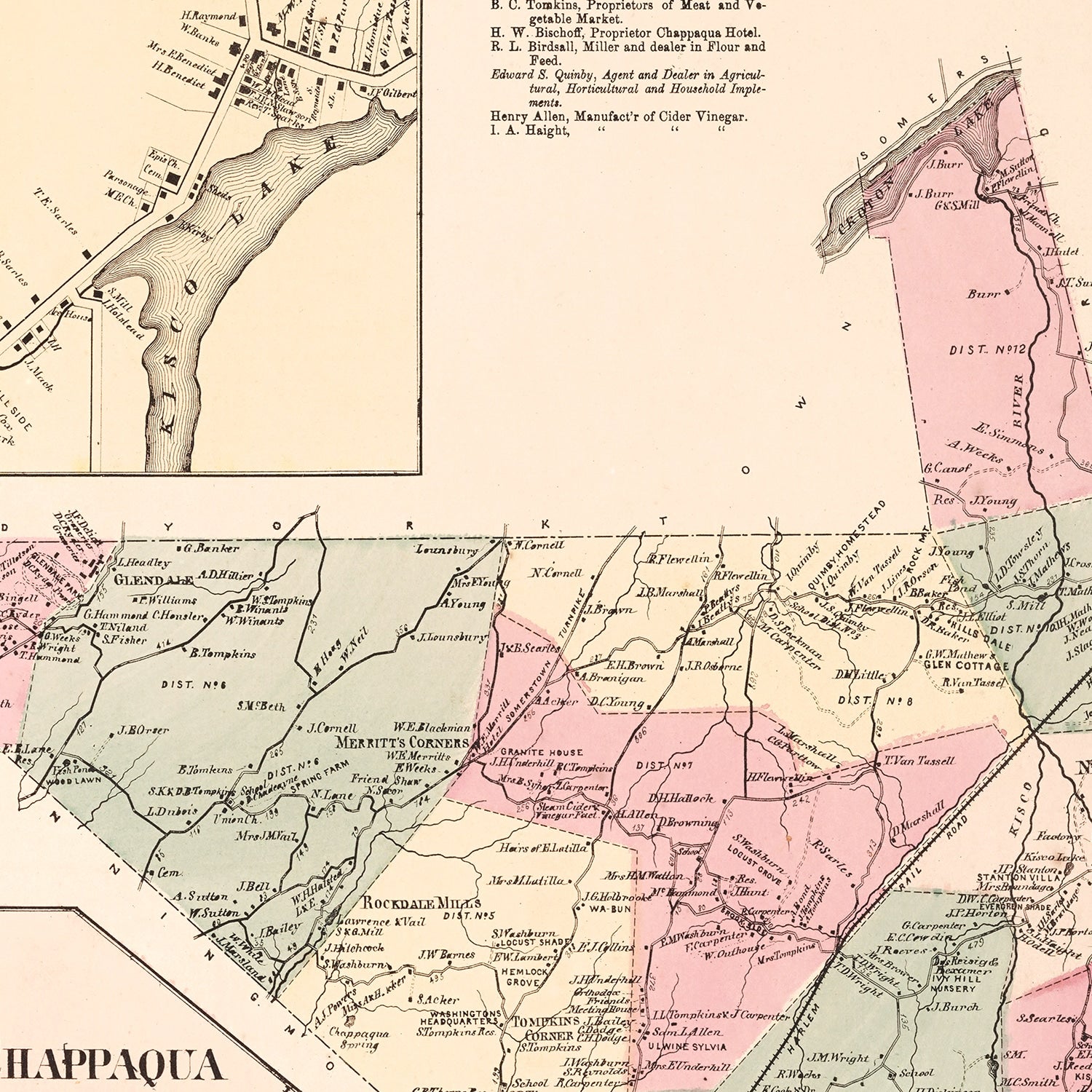 Vintage Map of Newcastle, New York 1867