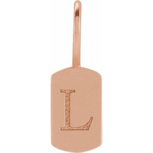 14K Rose Gold Engravable Dog Tag Charm/Pendant – image 4