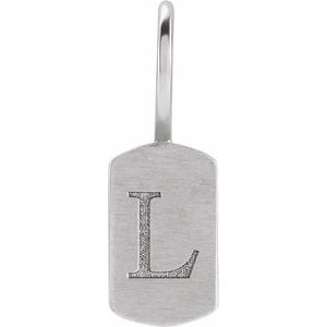 10K White Gold Engravable Dog Tag Charm/Pendant – image 4