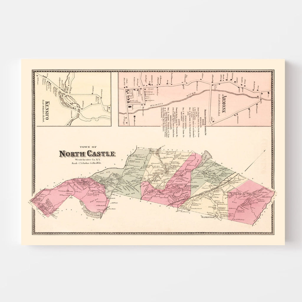 Vintage Map of North Castle, New York 1867