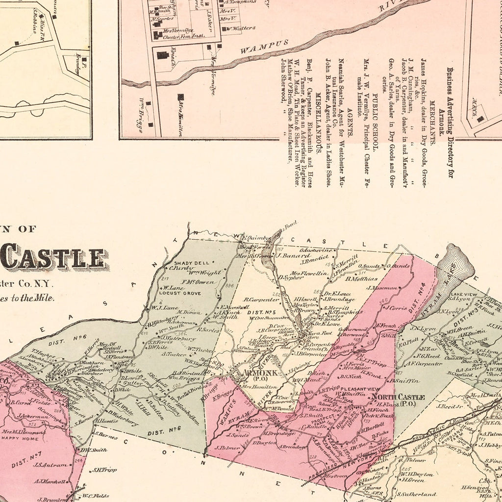 Vintage Map of North Castle, New York 1867