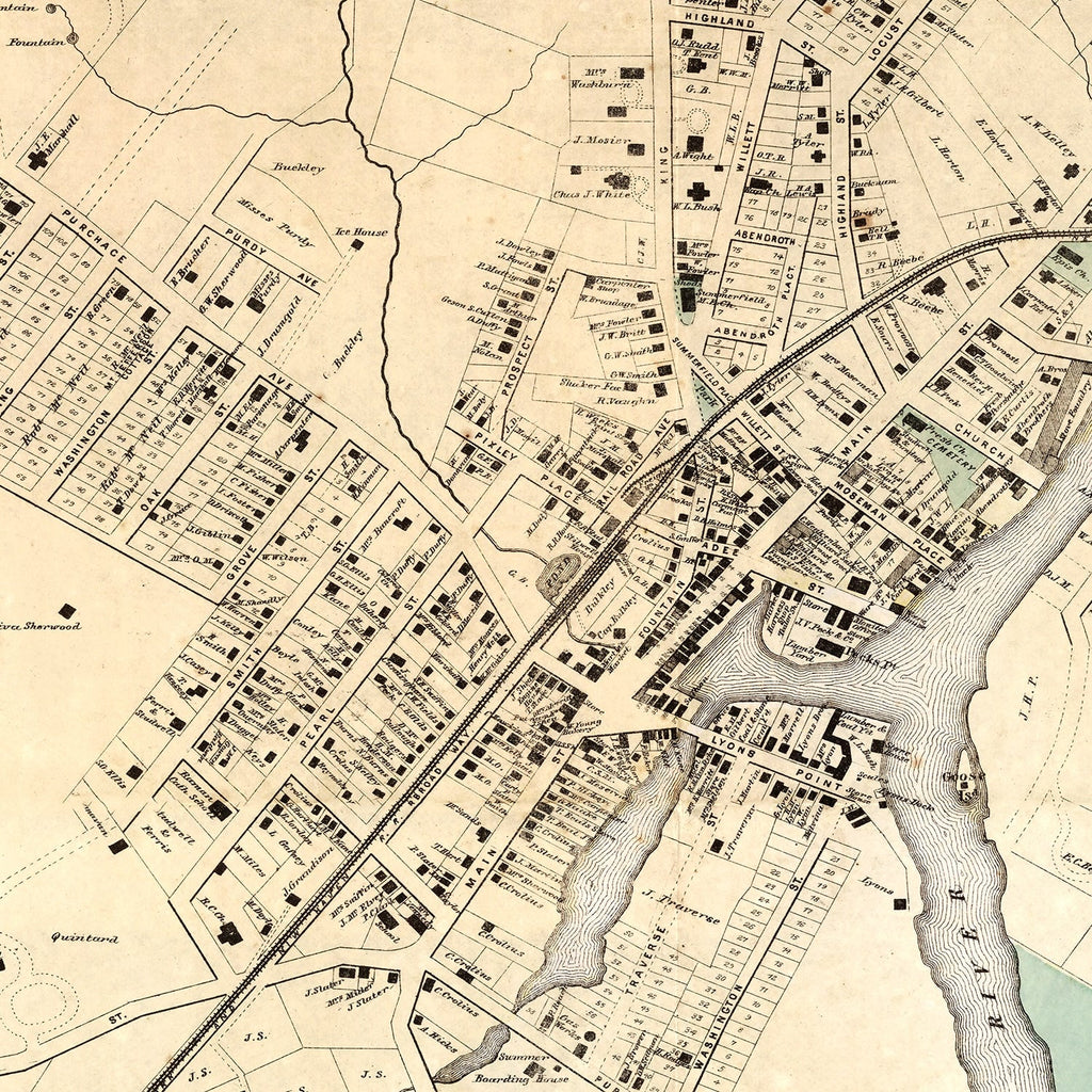 Vintage Map of Port Chester, New York 1867
