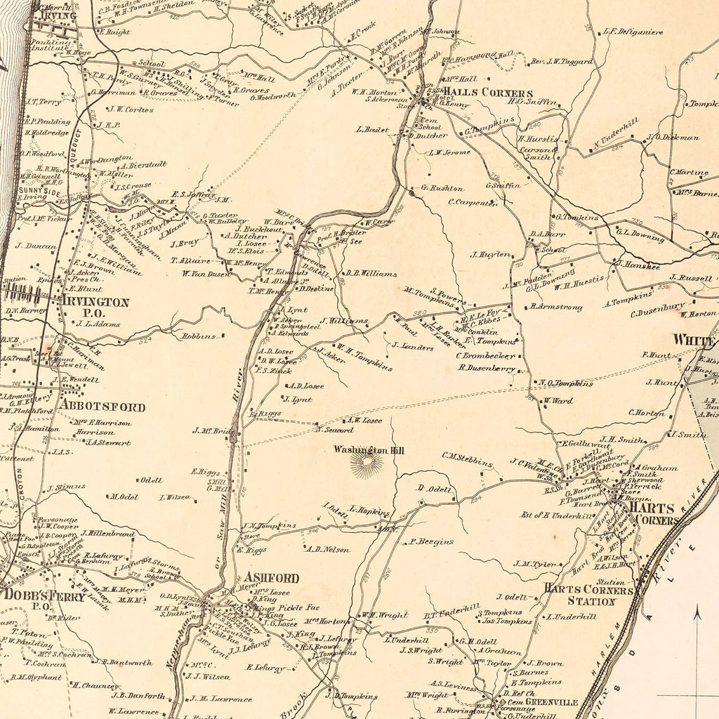Vintage Map of Greenburgh, New York 1867