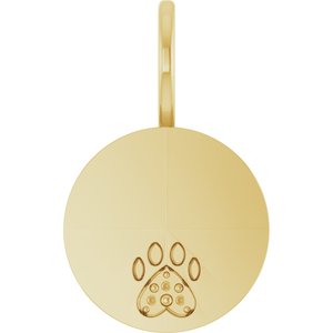 14K Yellow Gold Engraved Cat Mom Paw Print Charm/Pendant Mounting – image 2