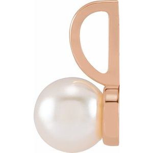 14K Rose Gold Cultured White Akoya Pearl Charm/Pendant – image 2