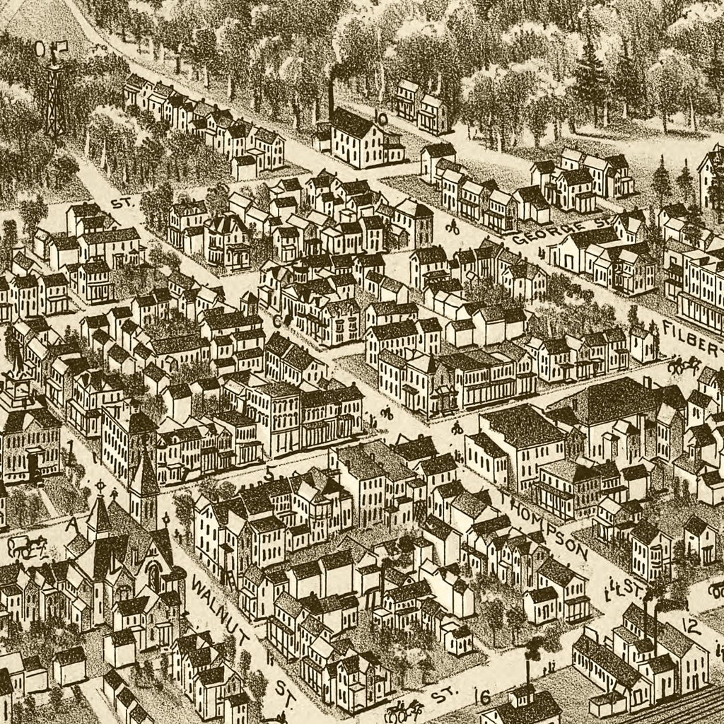 Vintage Map of Curwensville, Pennsylvania 1895