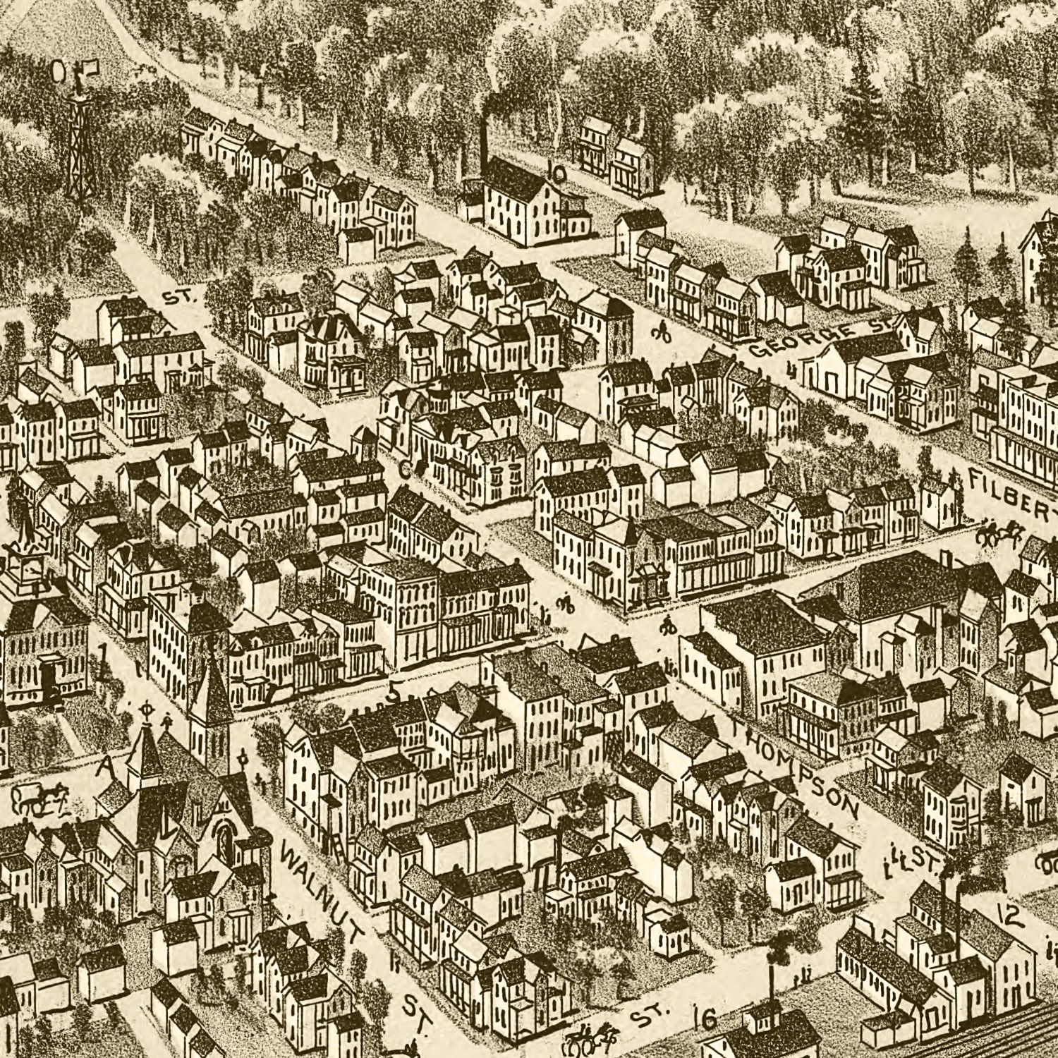 Vintage Map of Curwensville, Pennsylvania 1895