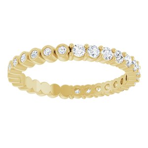 14K Yellow 1/2 CTW Natural Diamond Reversible Eternity Band Size 7