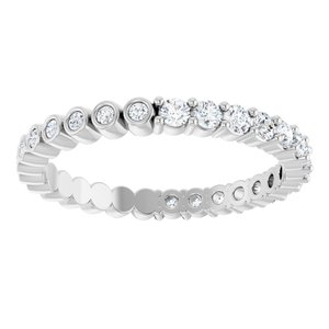 14K White 1/2 CTW Natural Diamond Reversible Eternity Band Size 7