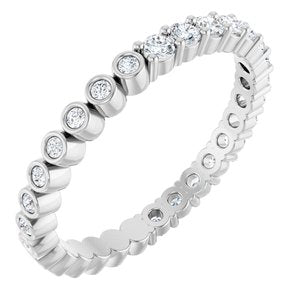 Platinum 1/2 CTW Natural Diamond Reversible Eternity Band Size 7