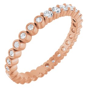 14K Rose 1/2 CTW Natural Diamond Reversible Eternity Band Size 7