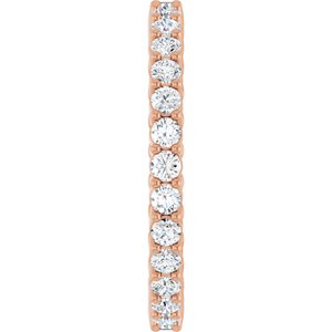 14K Rose 1/2 CTW Natural Diamond Reversible Eternity Band Size 7