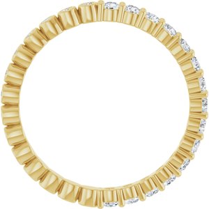 14K Yellow 1/2 CTW Natural Diamond Reversible Eternity Band Size 7