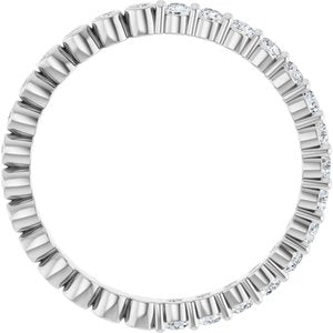 14K White 1/2 CTW Natural Diamond Reversible Eternity Band Size 7