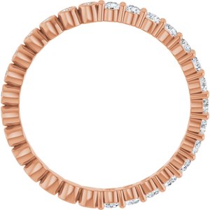 14K Rose 1/2 CTW Natural Diamond Reversible Eternity Band Size 7