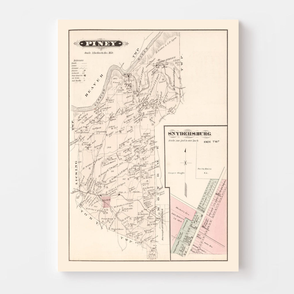 Vintage Map of Snydersburg, Pennsylvania 1877