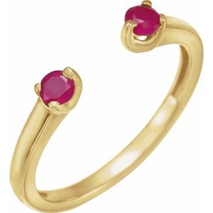 14K Yellow Gold Natural Ruby Negative Space Ring