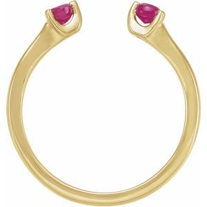 14K Yellow Gold Natural Ruby Negative Space Ring