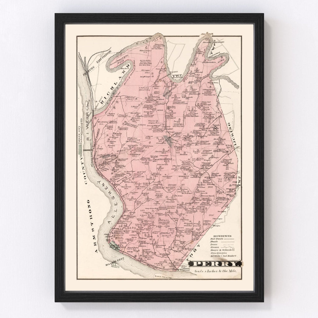 Vintage Map of Perry, Pennsylvania 1877