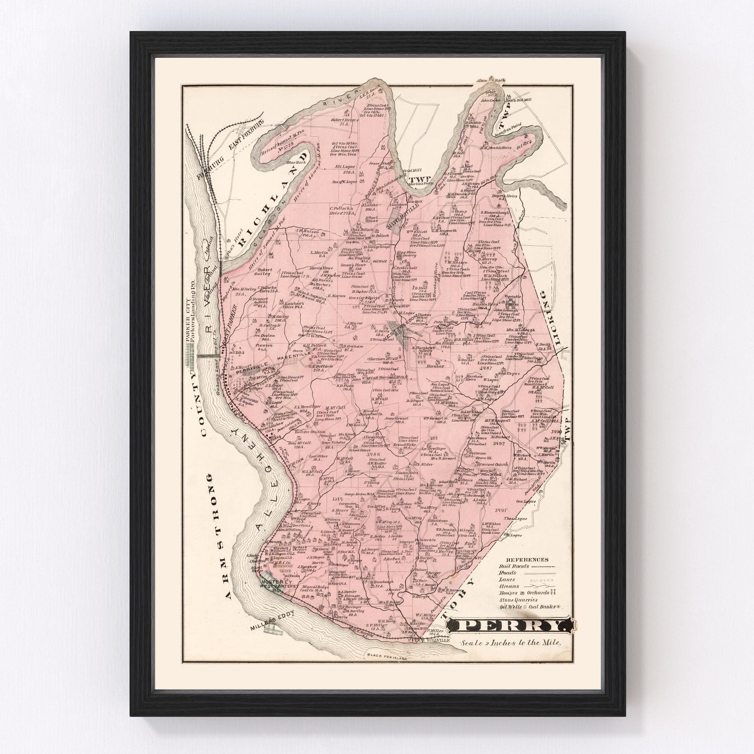 Vintage Map of Perry, Pennsylvania 1877