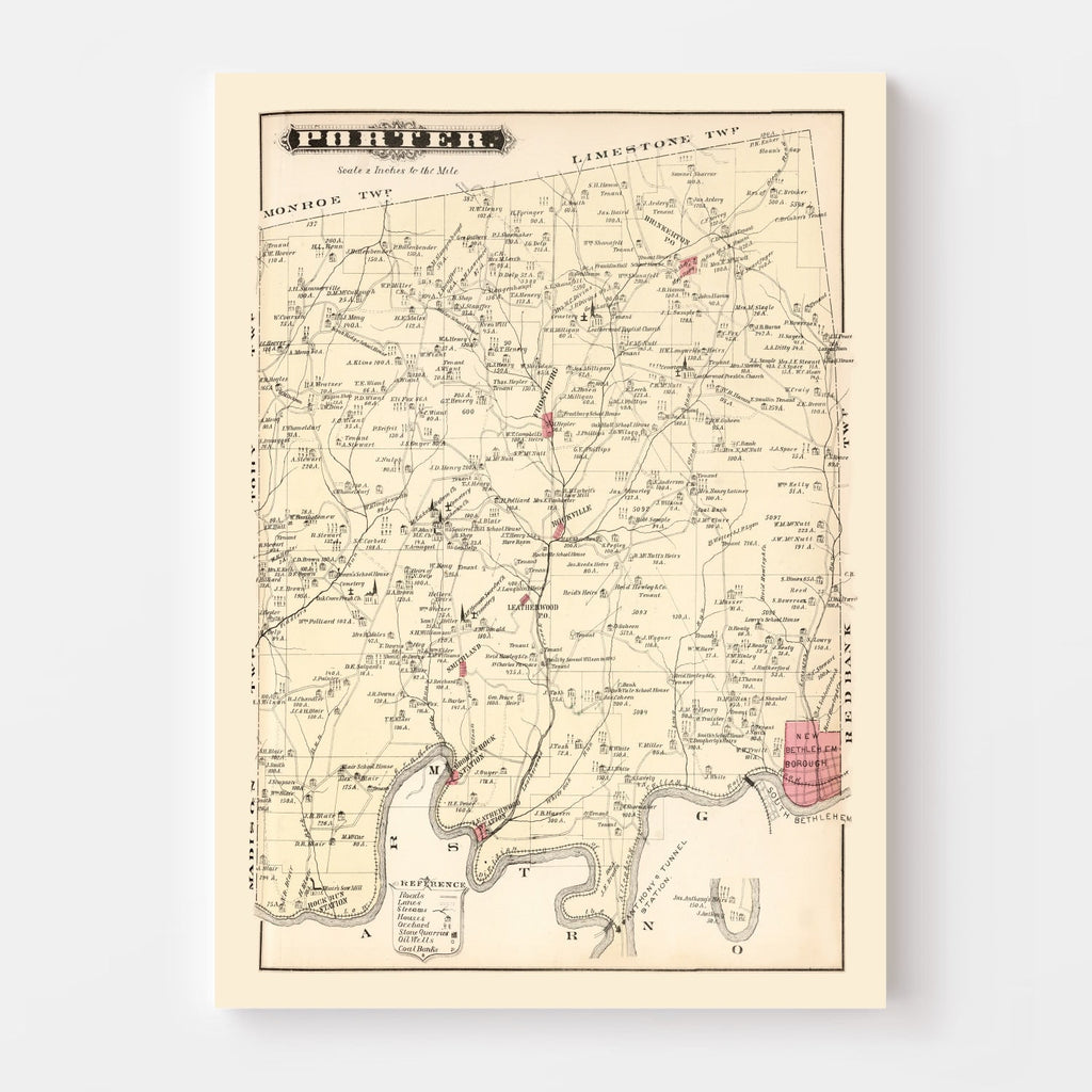 Vintage Map of Porter, Pennsylvania 1877