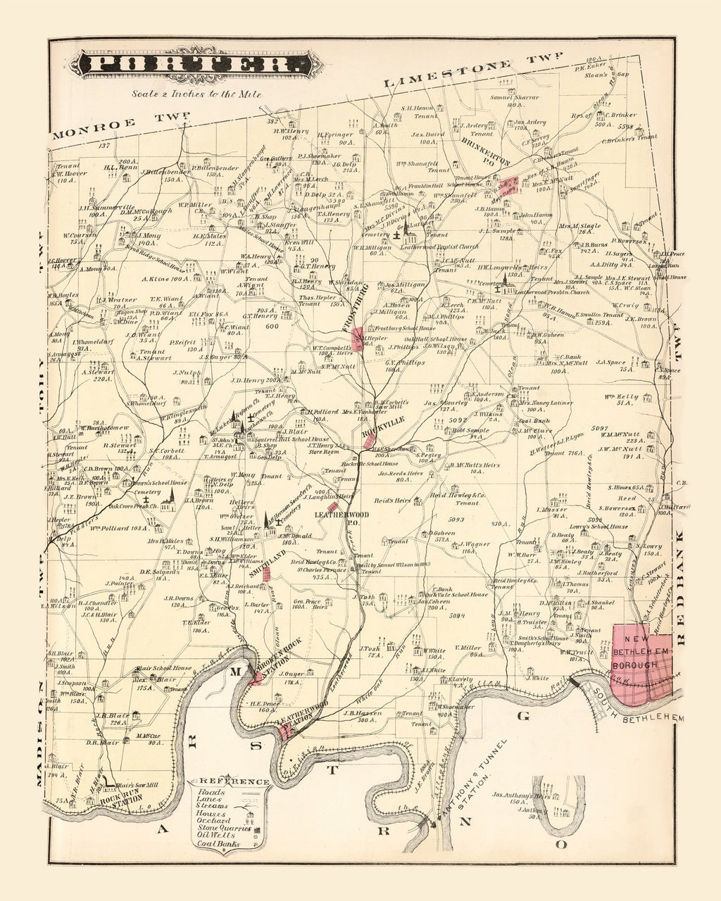 Vintage Map of Porter, Pennsylvania 1877