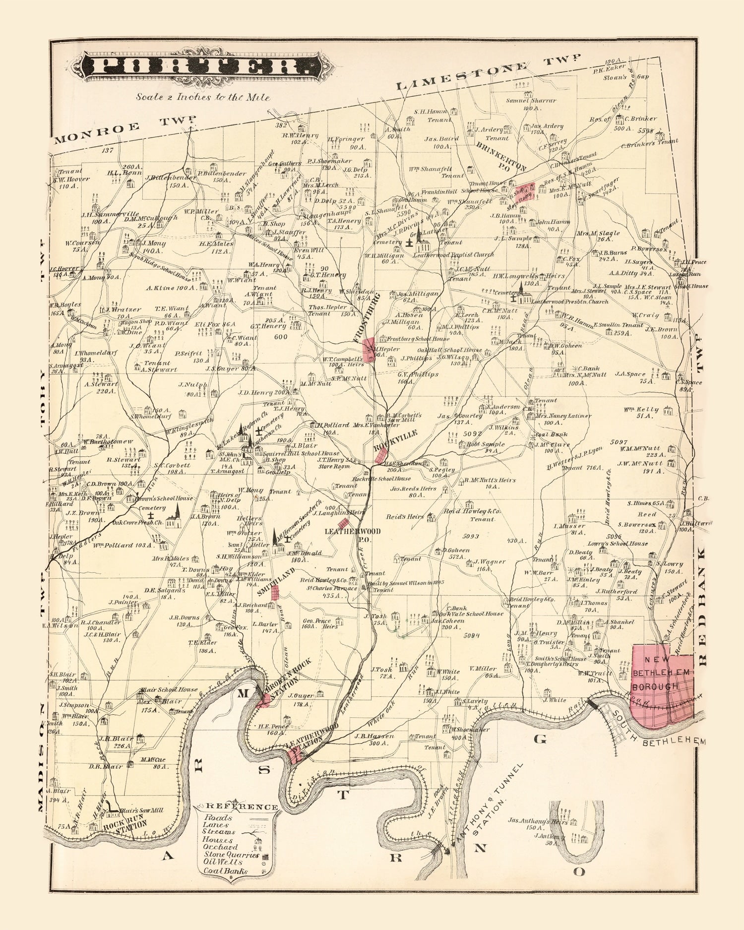 Vintage Map of Porter, Pennsylvania 1877