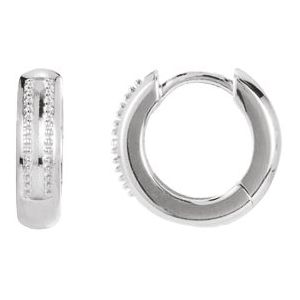 Sterling Silver 1.3 mm Round Single 12.6 mm Huggie Earring Mounting
