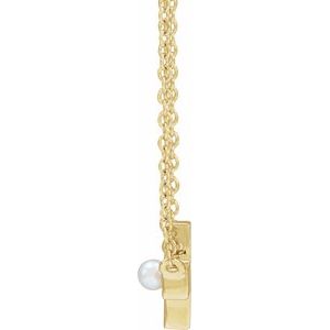 Pearl Sideways Cross Necklace or Center
