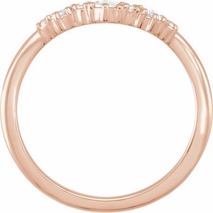 14K Rose 1/5 CTW Natural Rose-Cut Diamond & Faceted Contour Band