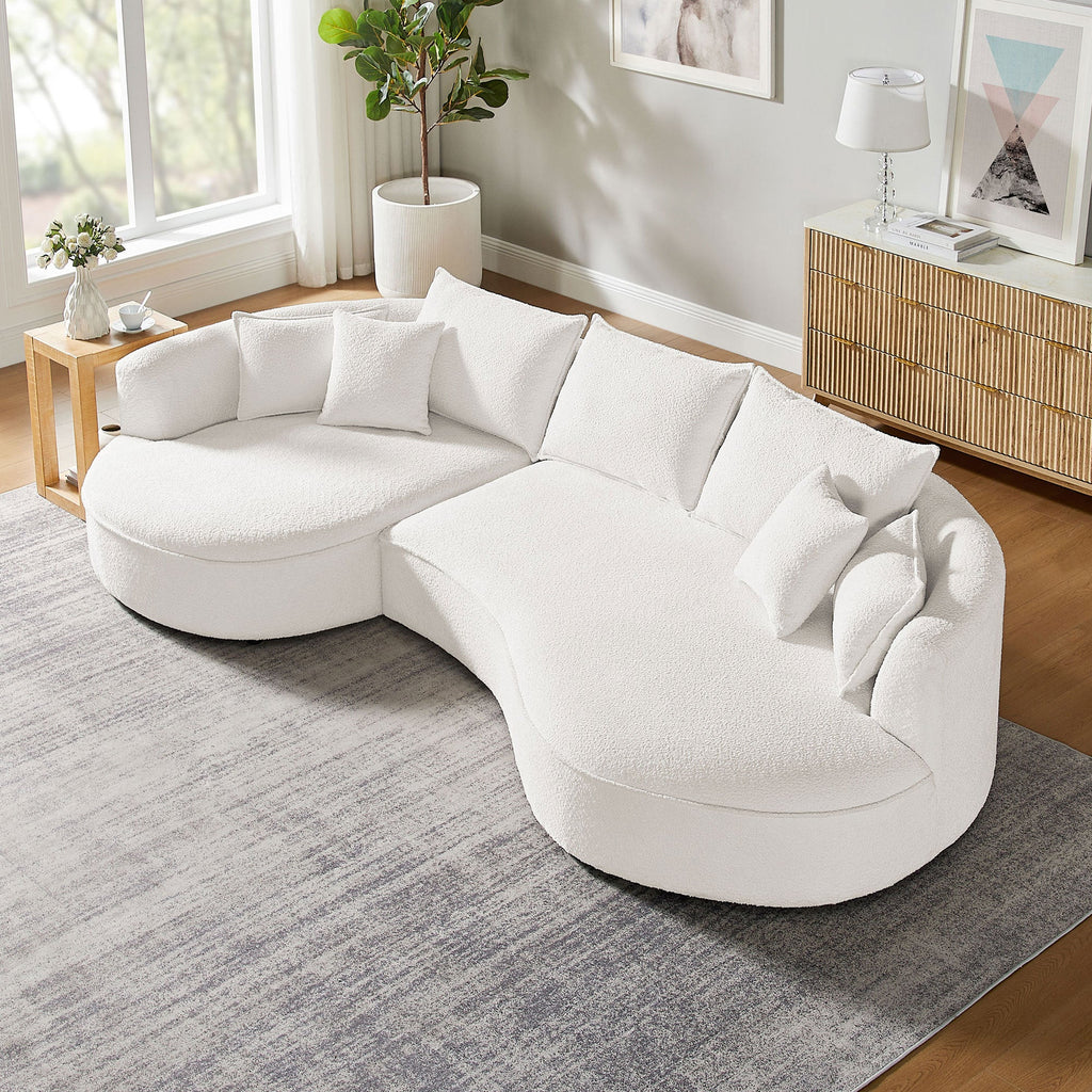 Curved Sofa with Ingenious Shape White