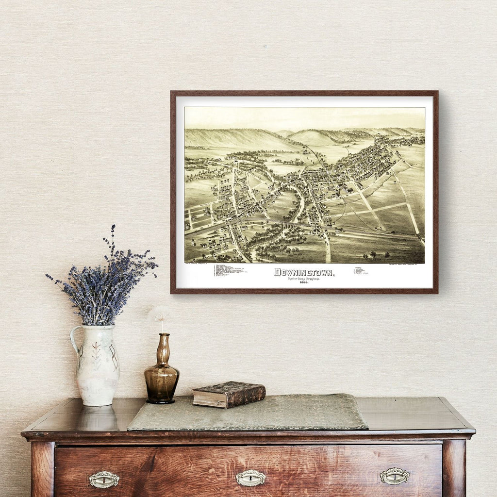 Vintage Map of Downington, Pennsylvania 1893